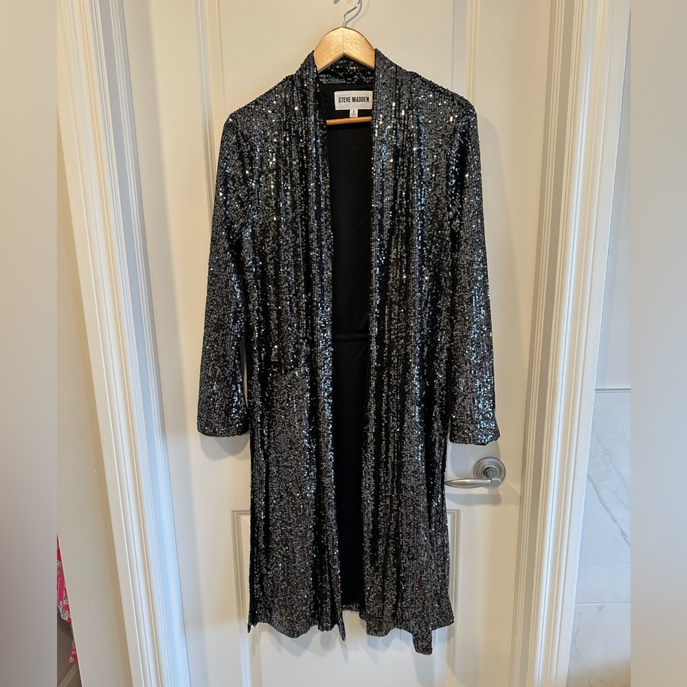 Steve Madden Black Sequin Jacket
